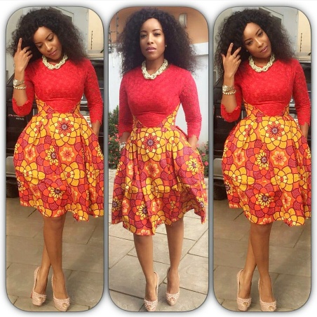 Image result for lace and ankara asoebi blend