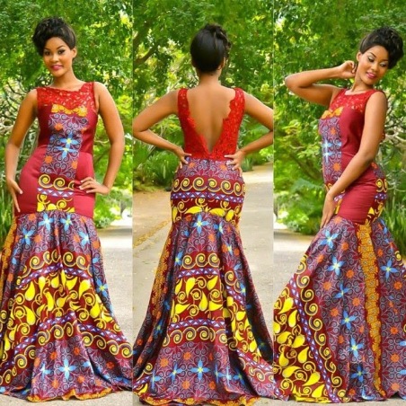 Image result for lace and ankara asoebi blend